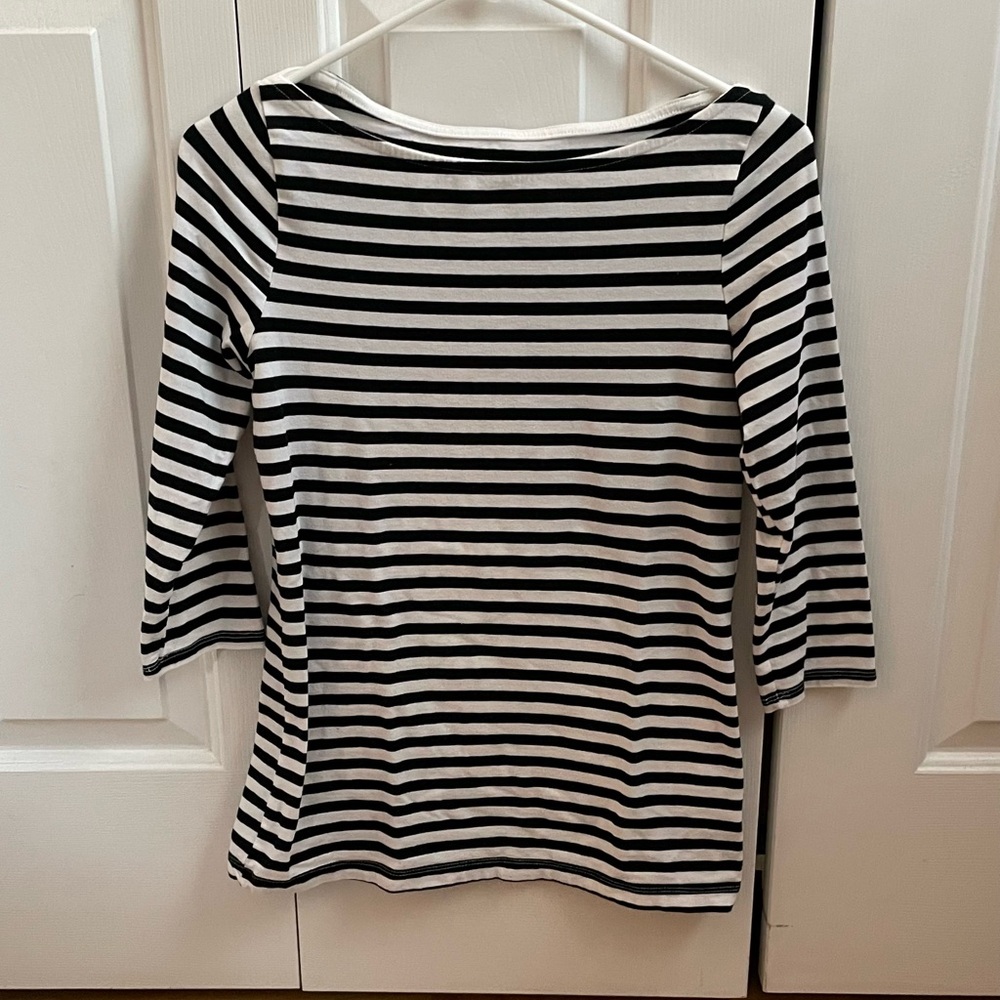 Merona Black and White Striped Women's Top